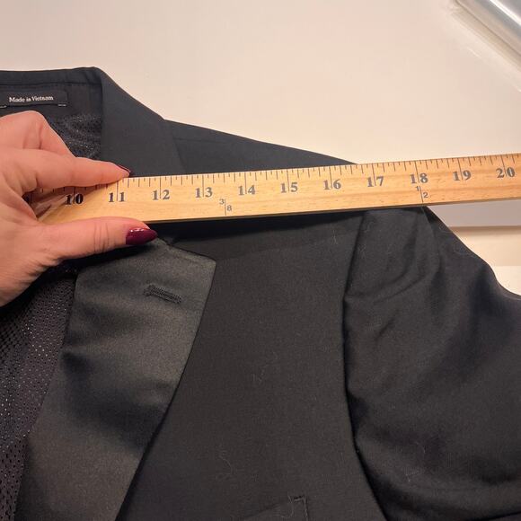 Pronto Uomo Black Wool Blend Tuxedo Blazer Sz 39R - Picture 7 of 12